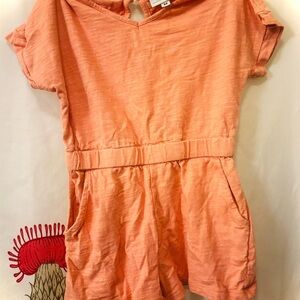 Vibrant Coral Kids Romper